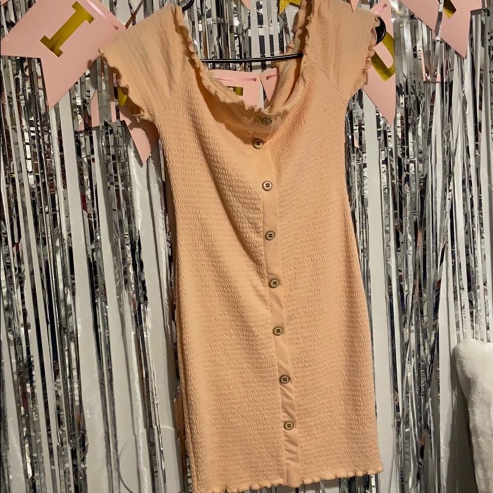 Peach bodycon dress
